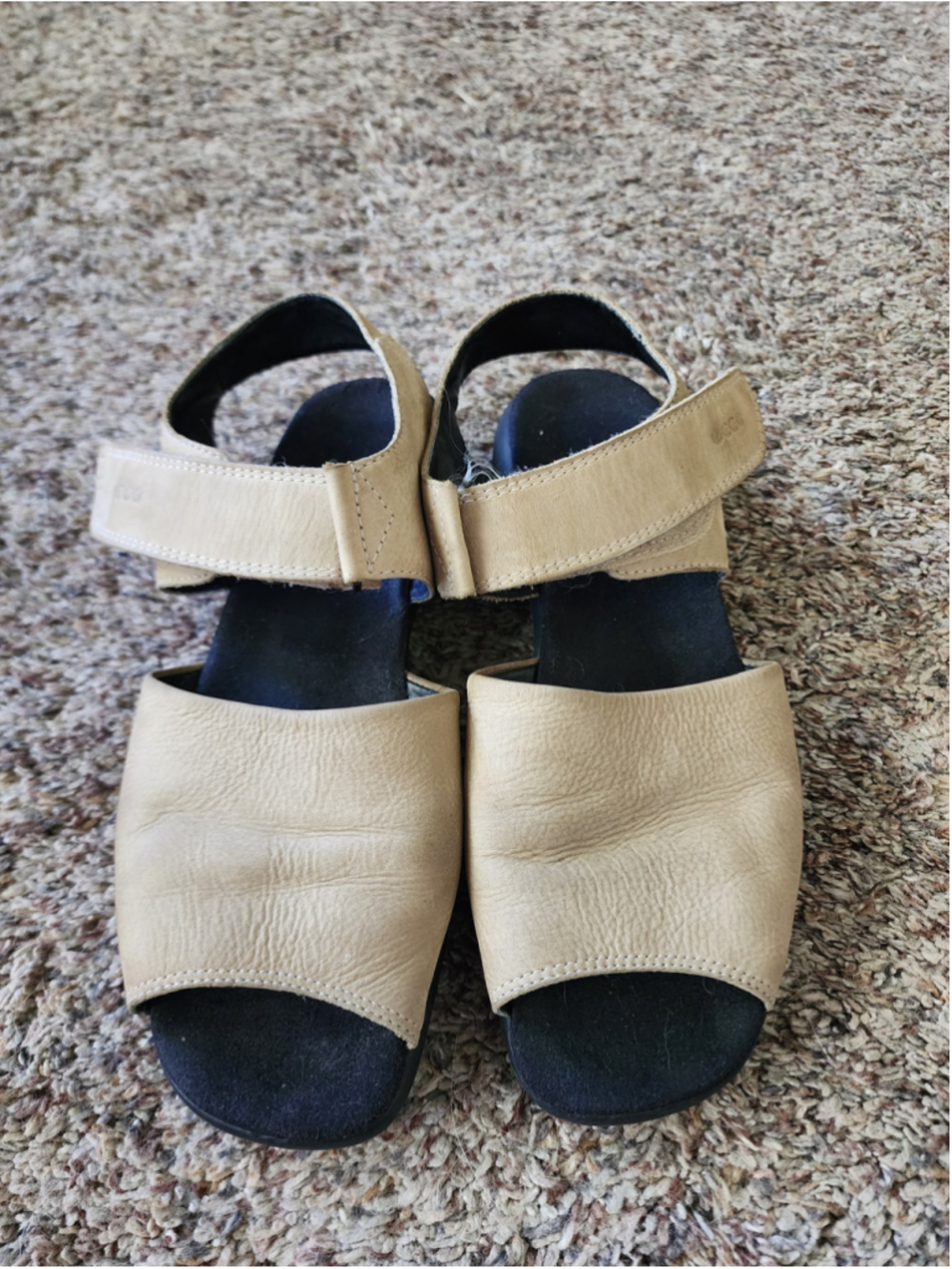 ECCO Soft Tan Leather Wedge Sandals | EU 39 US 8-8.5 | Excellent!